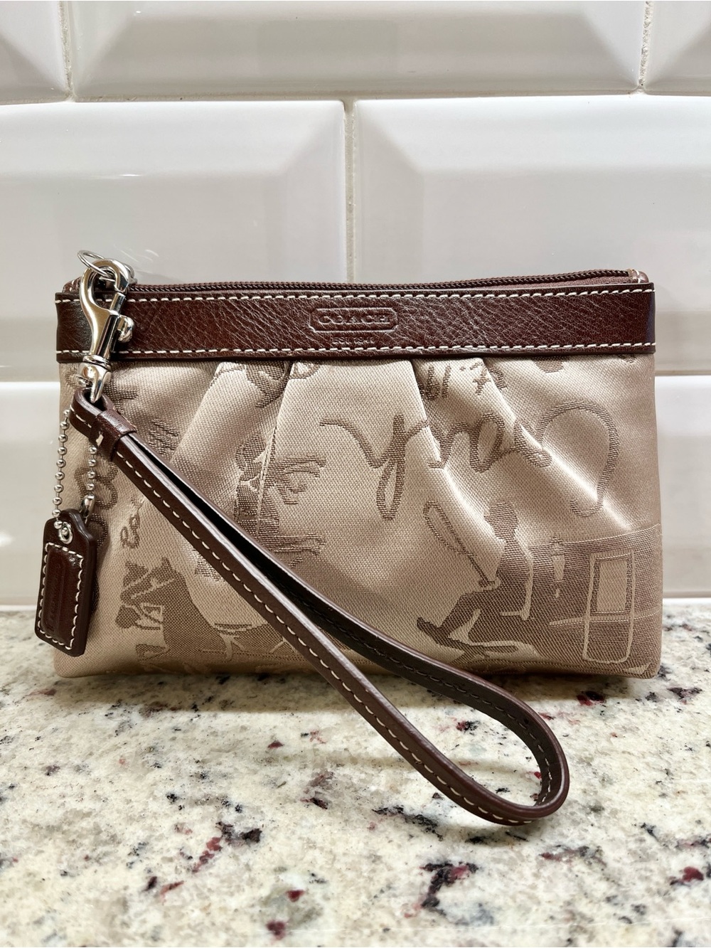 Coach Horse & Carriage Signature Wristlet NWOT